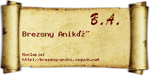 Brezsny Anikó névjegykártya